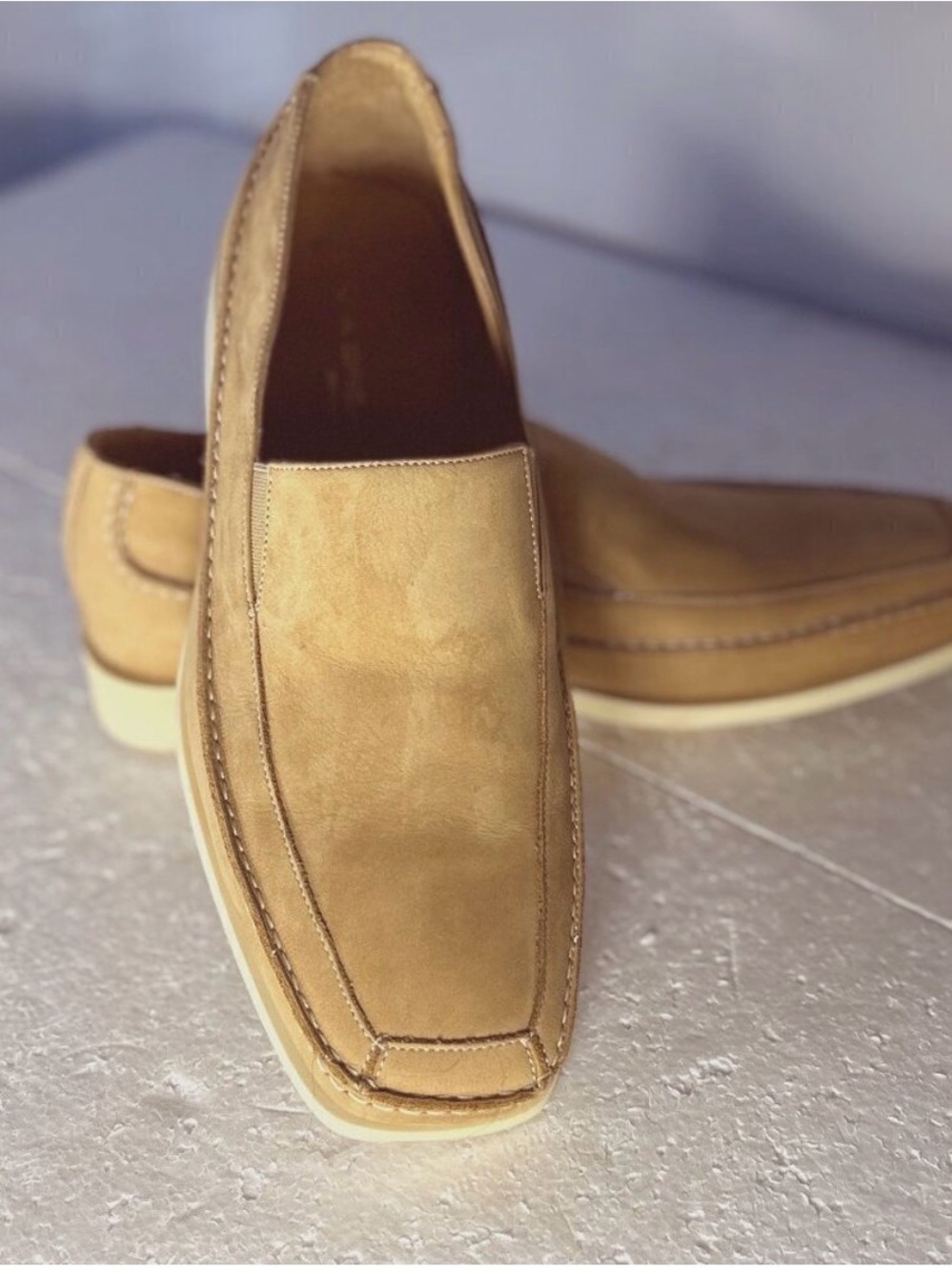 Via Spiga Tan Leather Driving Loafers - Premium Italian Made - EUC
